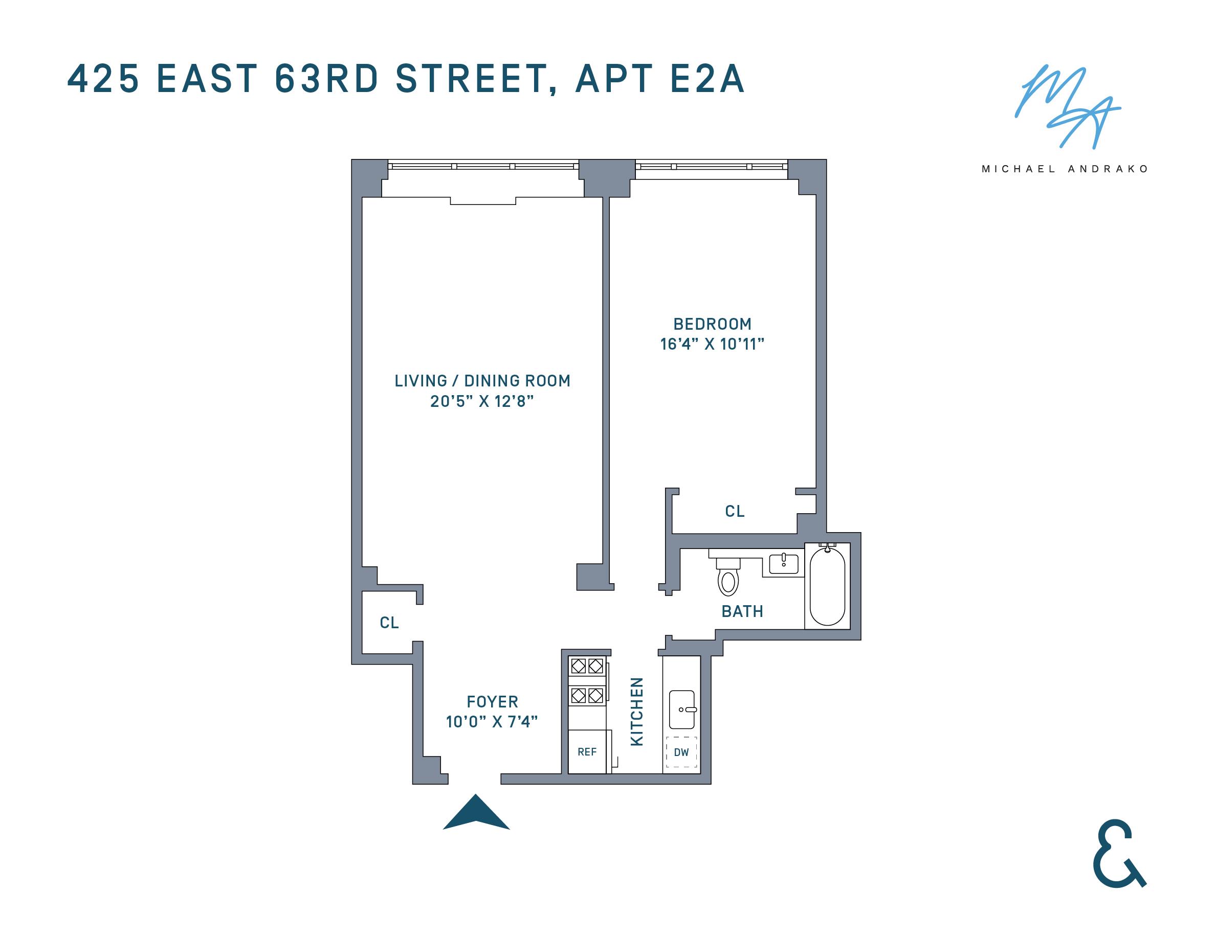 Floorplan for 425 East 63rd Street, E-2A