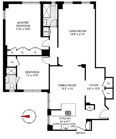 Floorplan for 639 West End Avenue, 5B