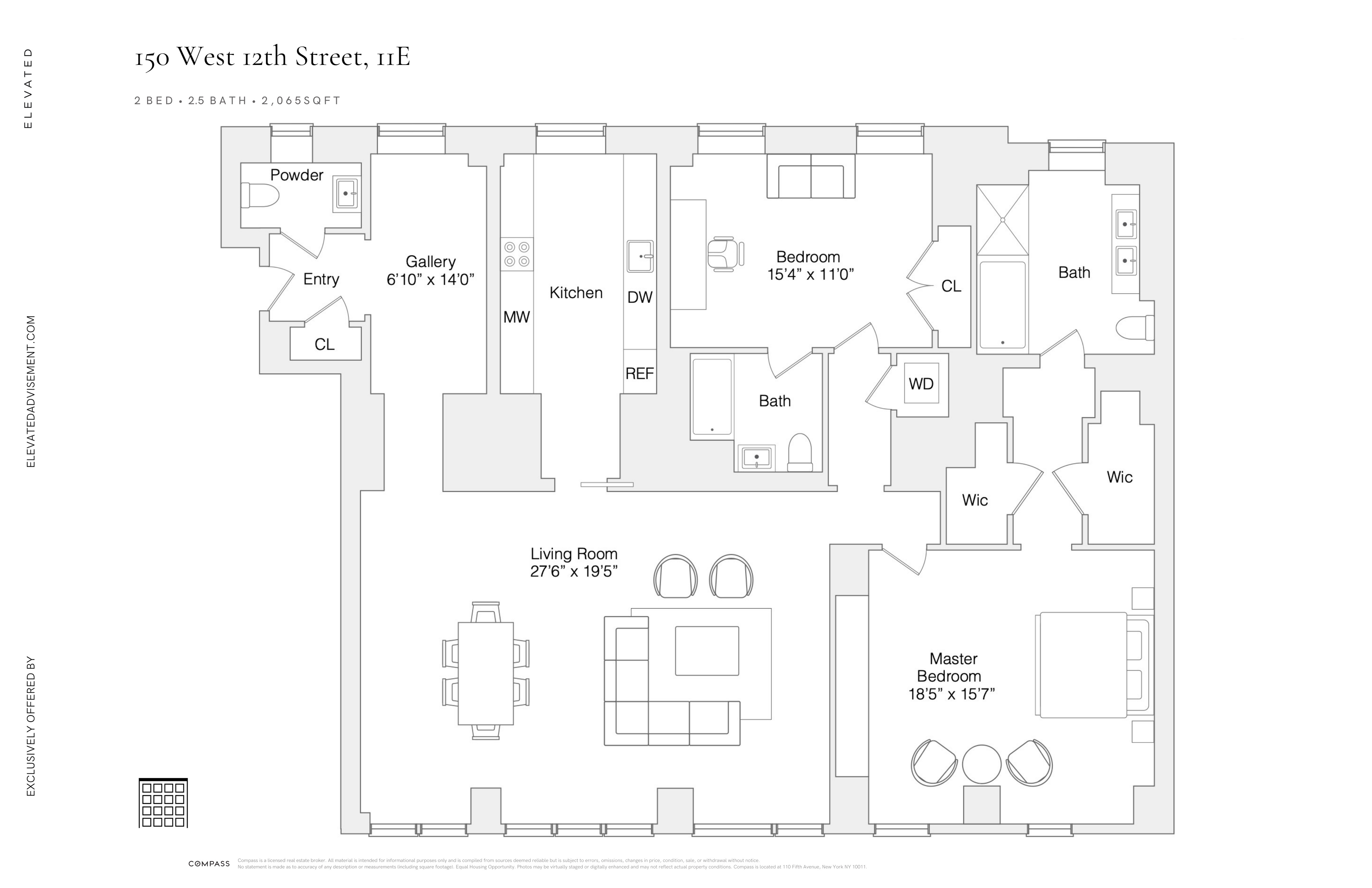 Floorplan for 150 West 12th Street, 11E