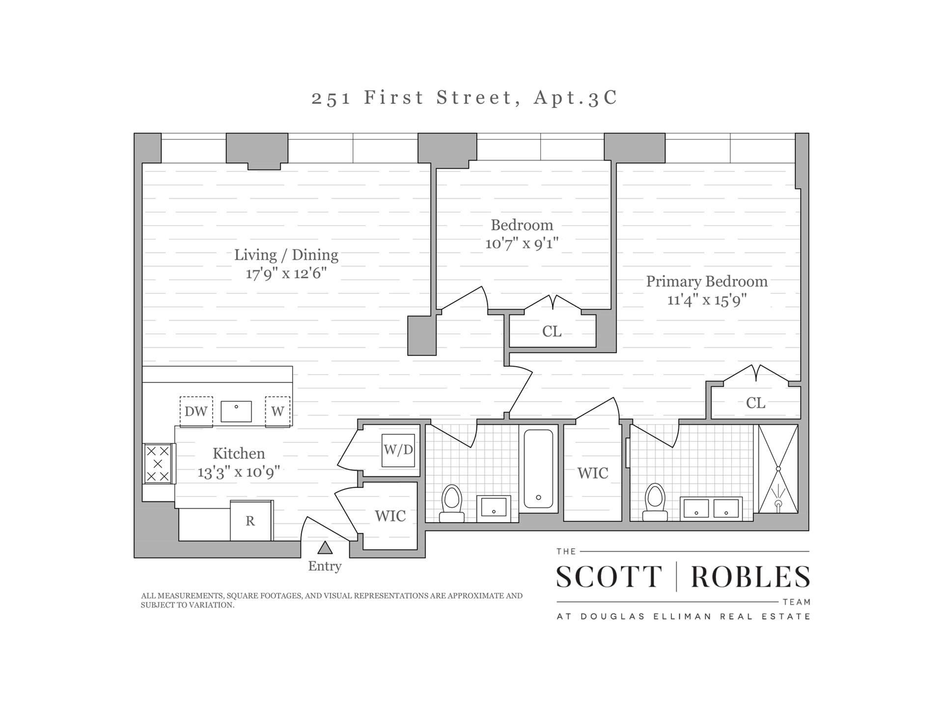 Floorplan for 251 1st Street, 3C