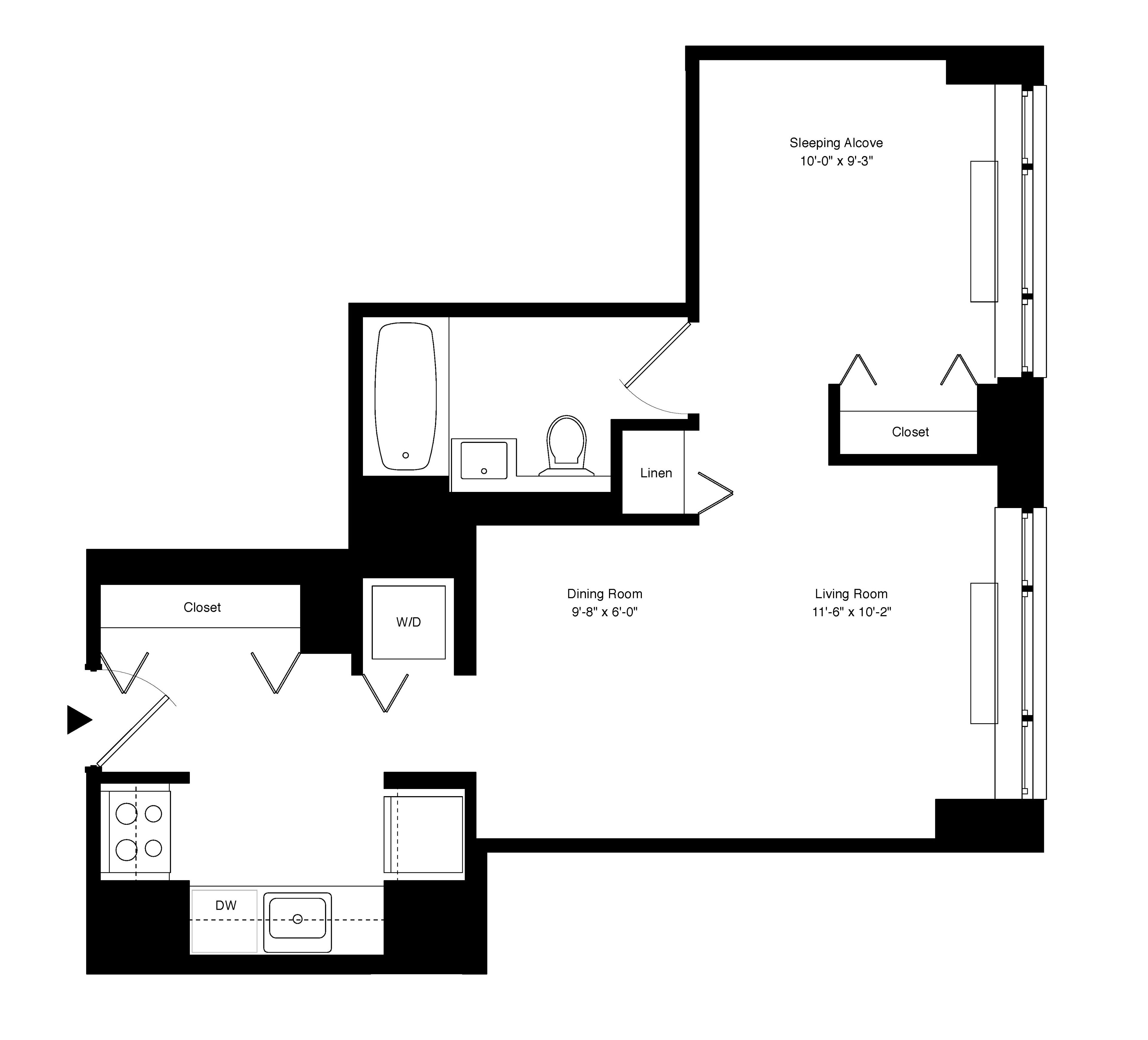 Floorplan for 55 West 25th Street, 9-B