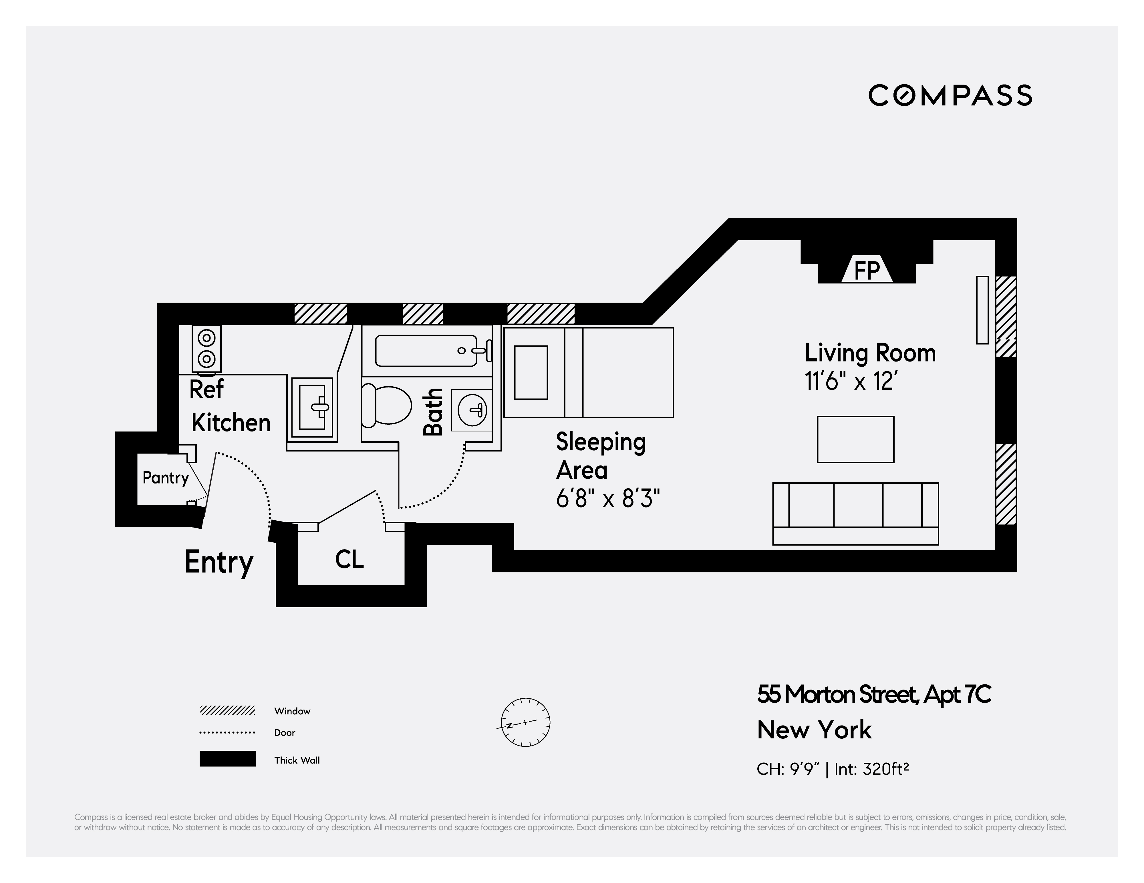 Floorplan for 55 Morton Street, 7C