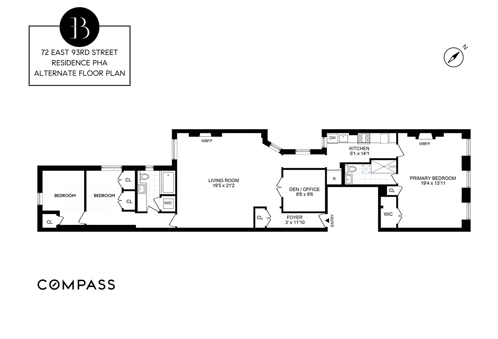 Floorplan for 72 East 93rd Street, PHB