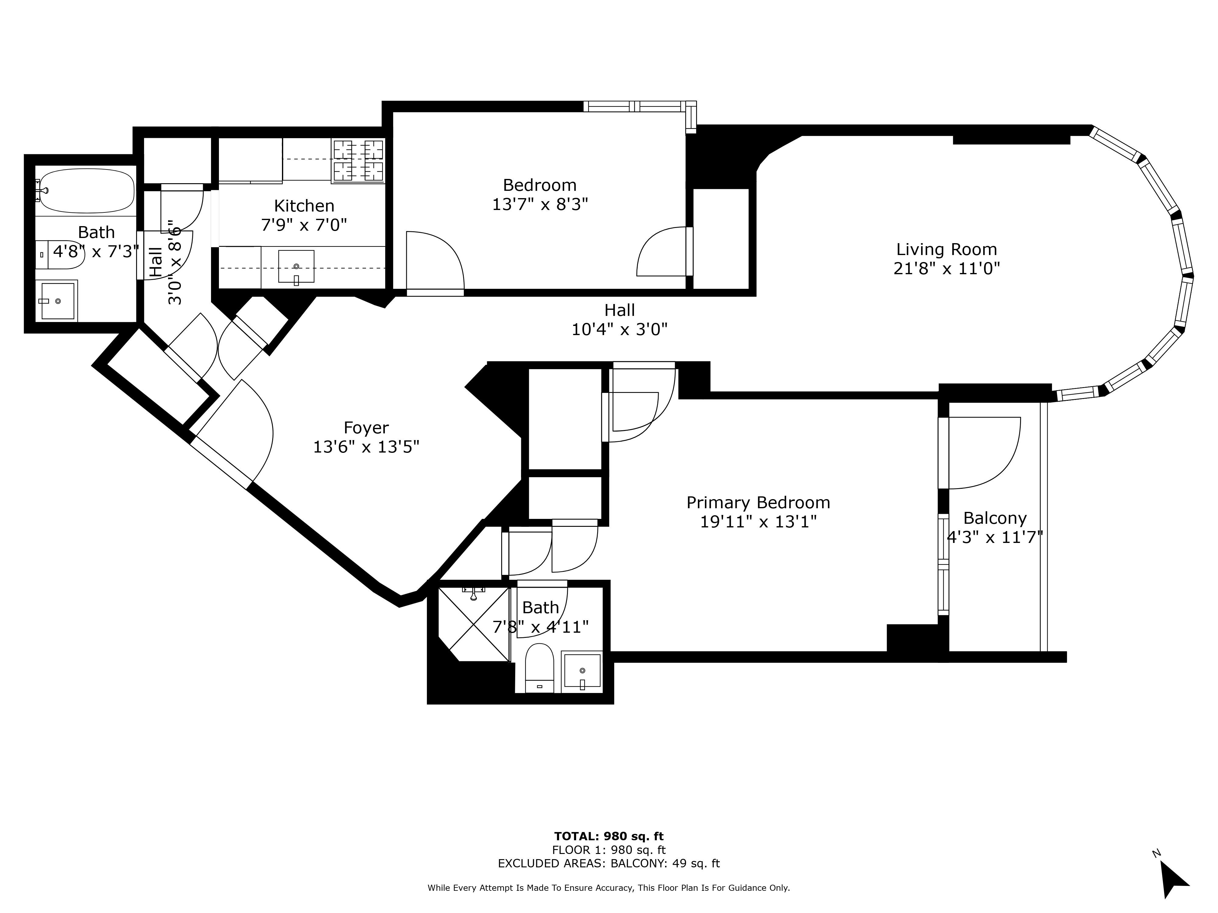 Floorplan for 330 East 38th Street, 25-K