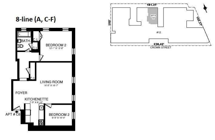 Floorplan for 12 Crown Street, F8