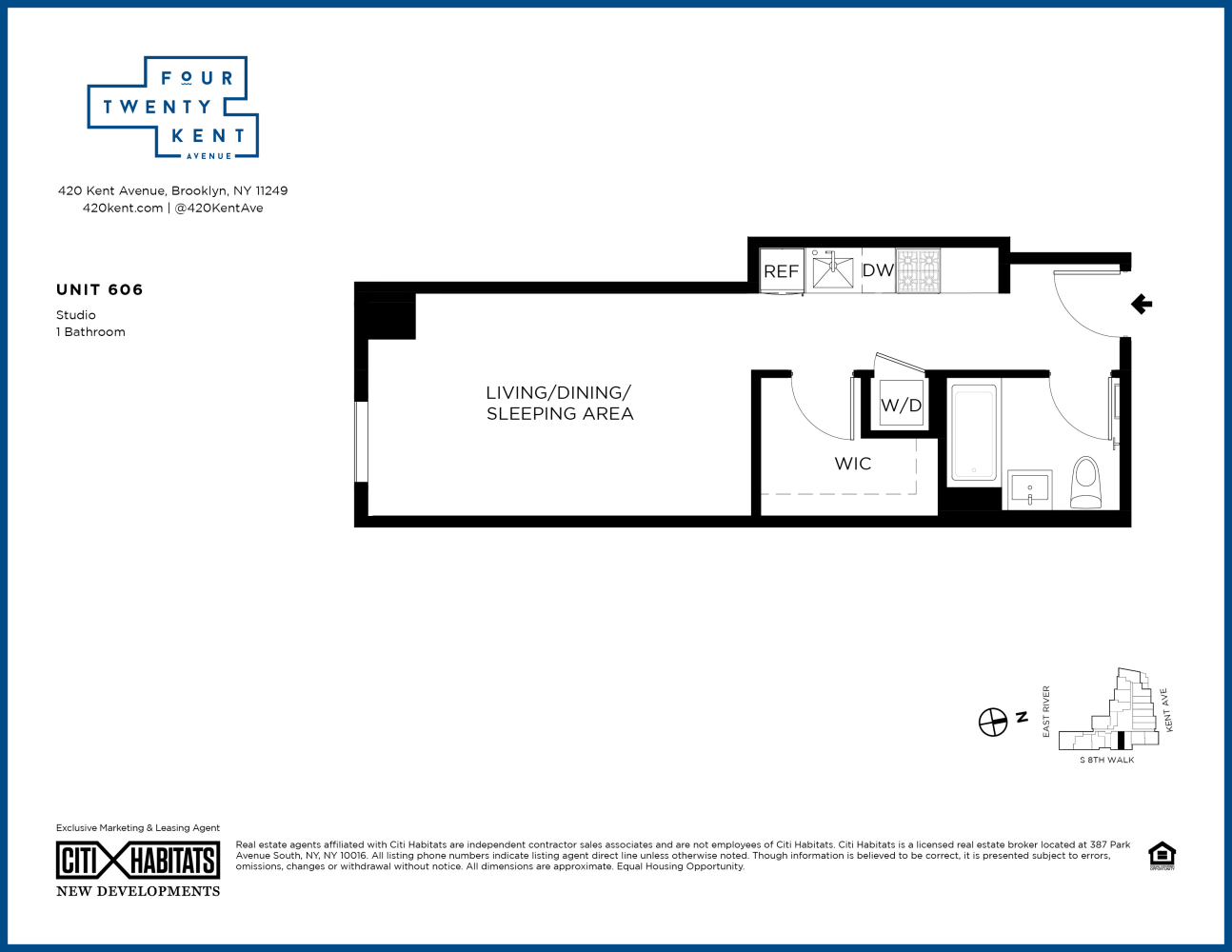 Floorplan for 420 Kent Avenue, 606N