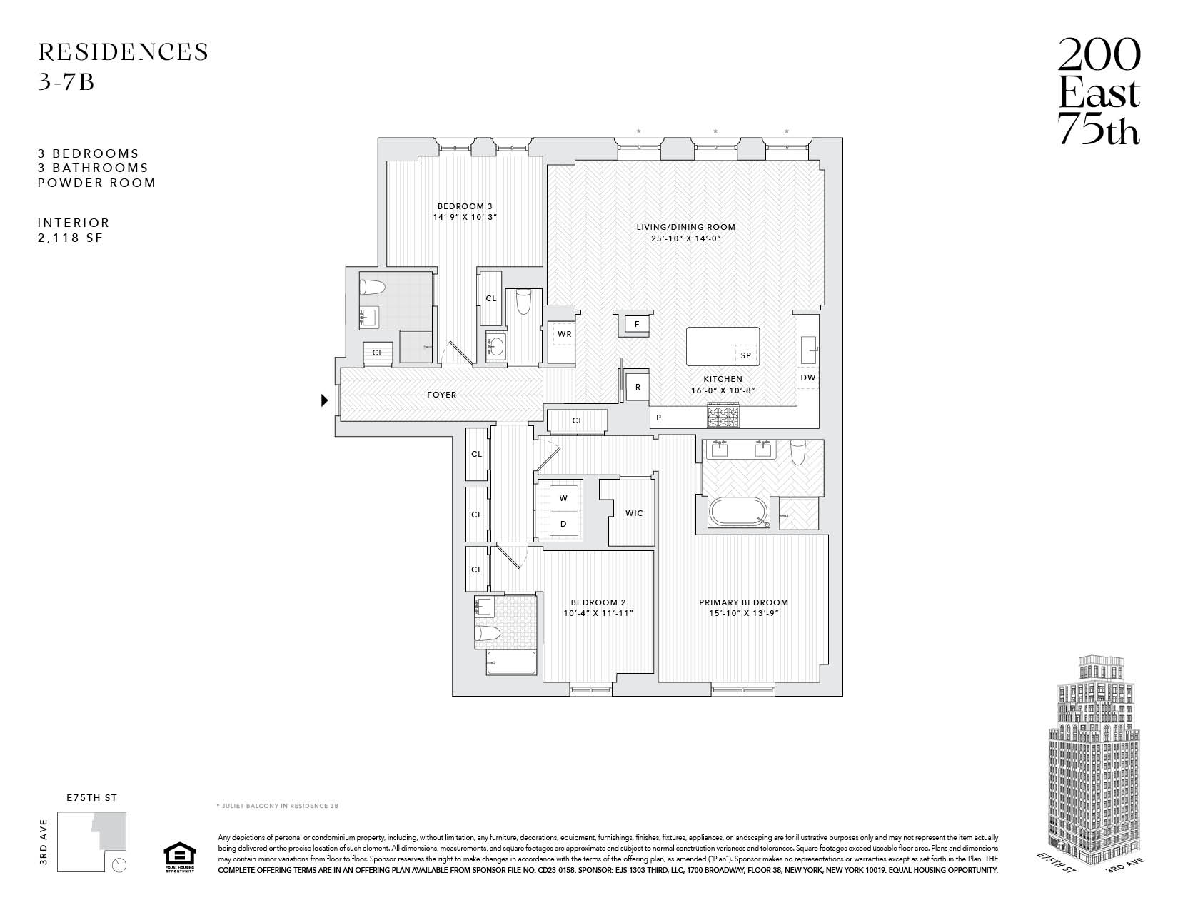 Floorplan for 200 East 75th Street, 7B