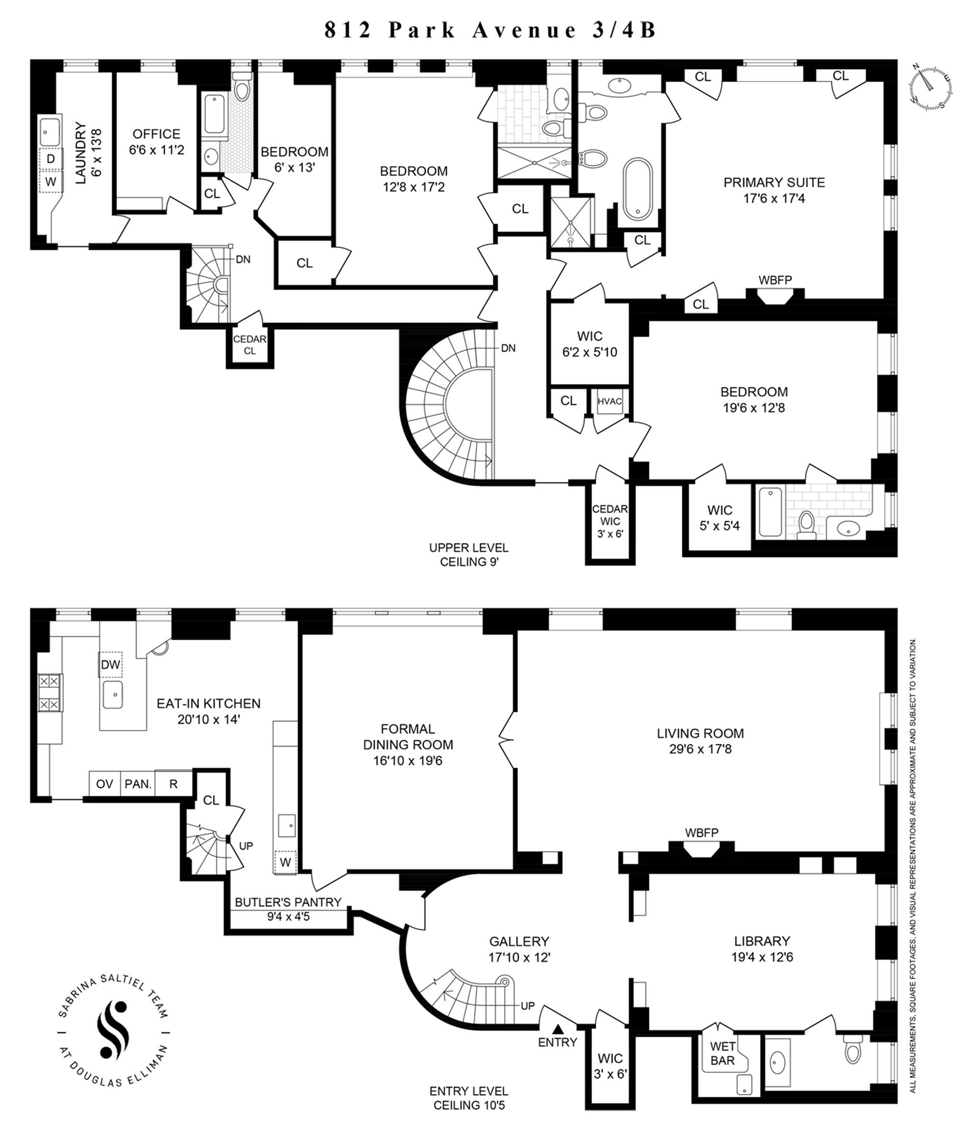 Floorplan for 812 Park Avenue, 3/4B