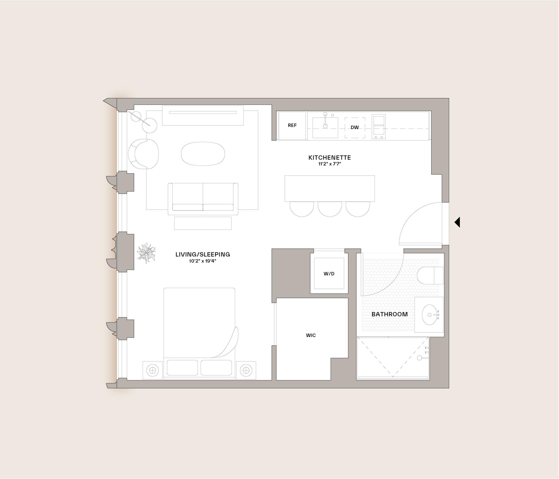 Floorplan for 55 Fleet Street, 17B