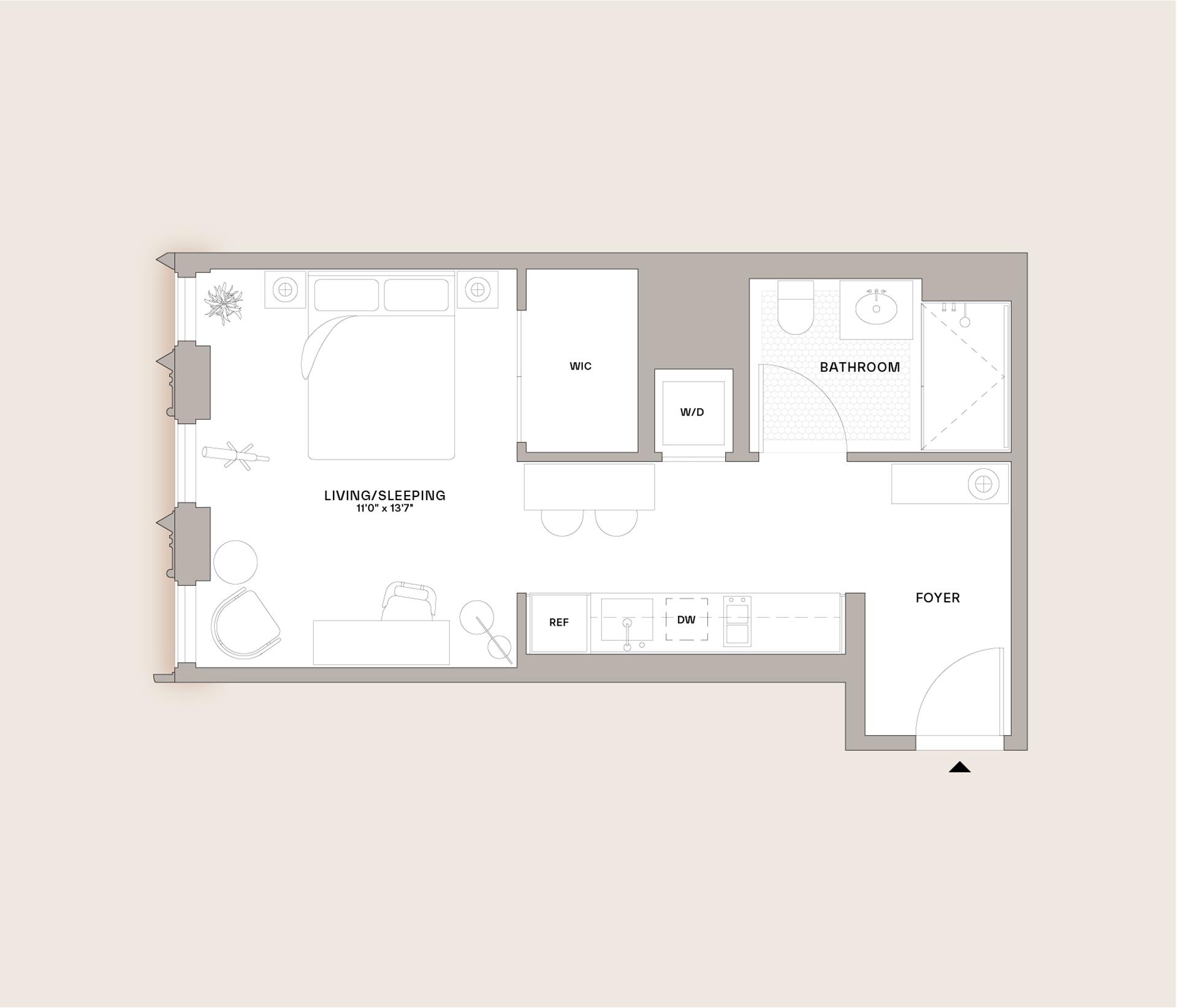 Floorplan for 55 Fleet Street, 28L