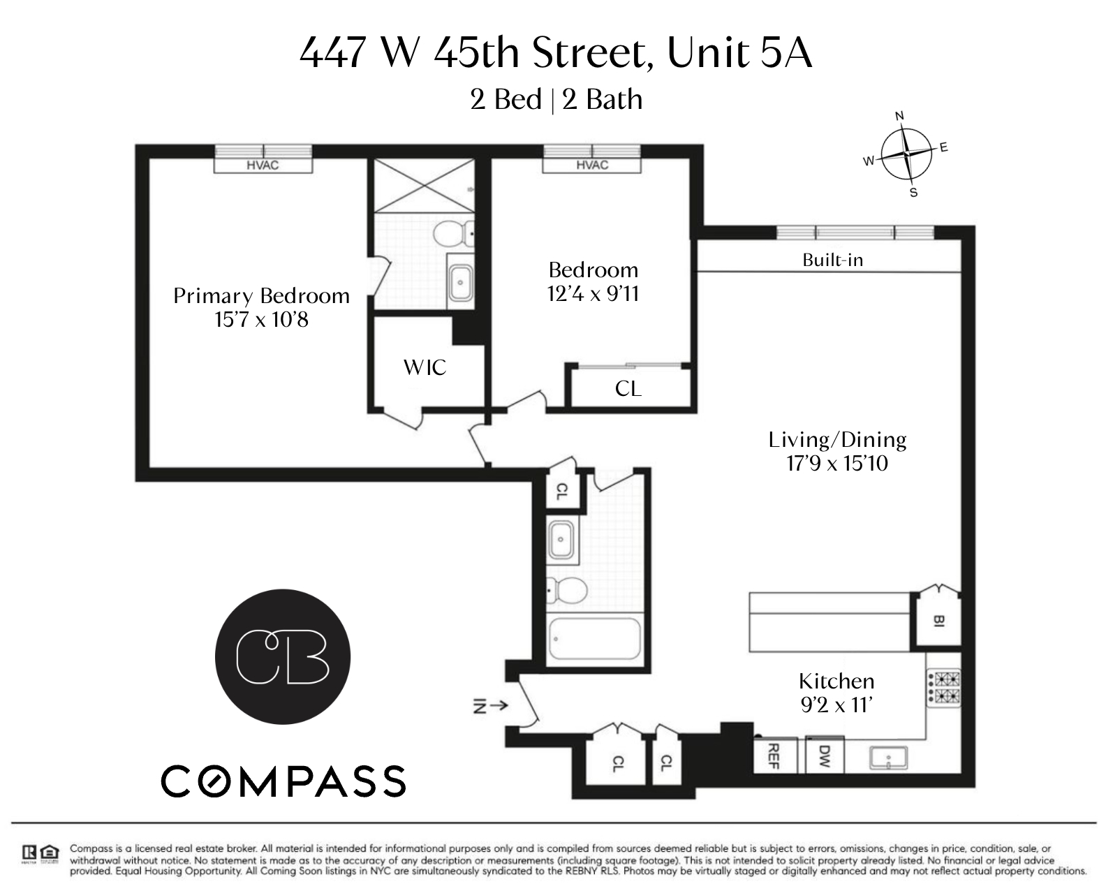 Floorplan for 447 West 45th Street, 5A