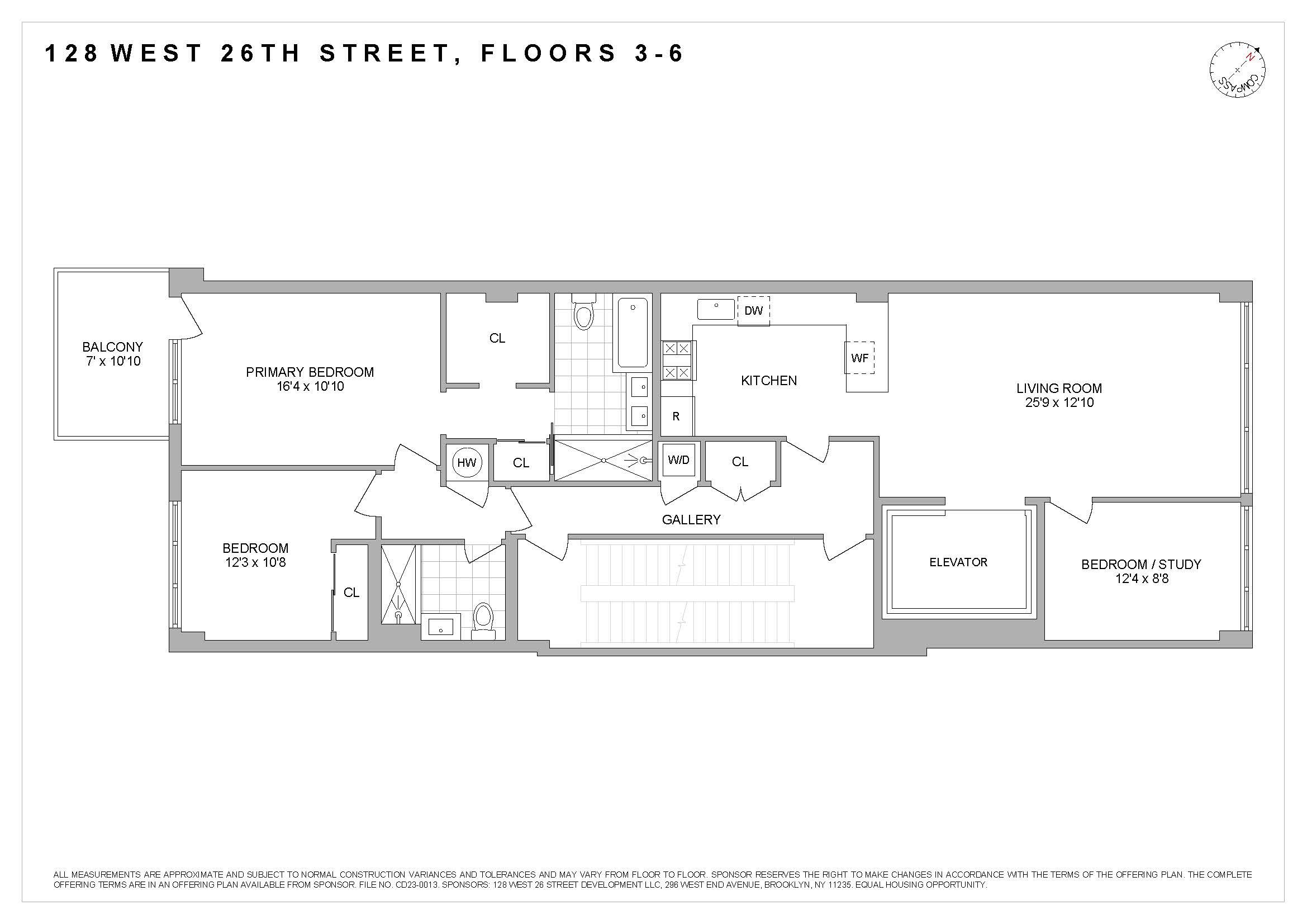 Floorplan for 128 West 26th Street, 6