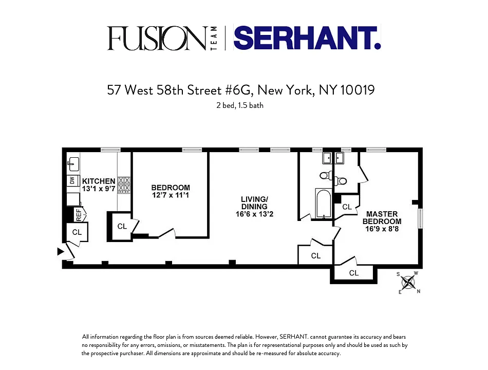 Floorplan for 57 West 58th Street, 6G