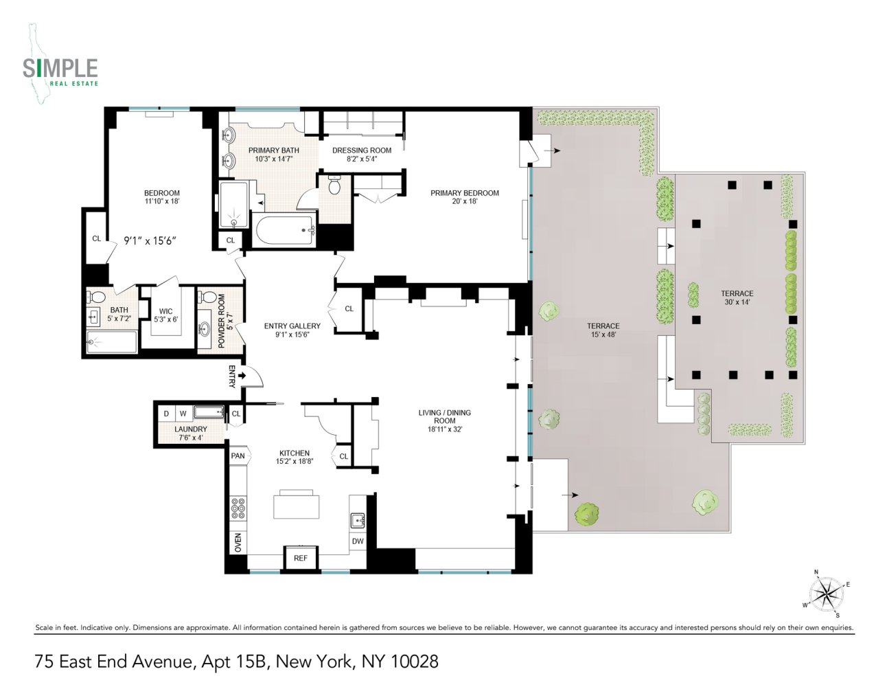 Floorplan for 75 East End Avenue, 15B