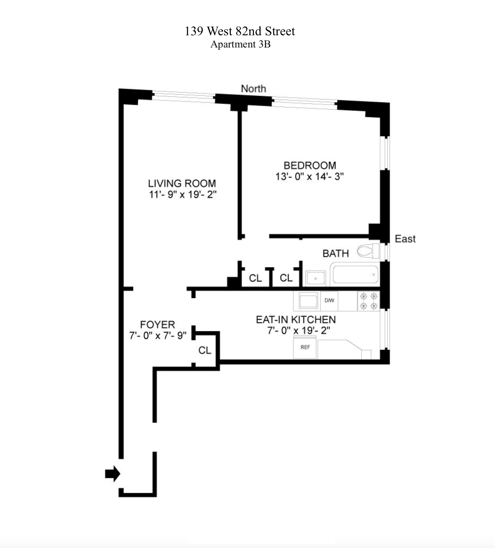 Floorplan for 139 West 82nd Street, 3B