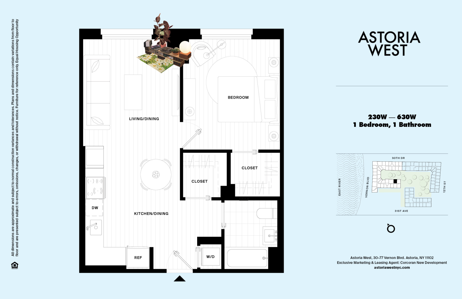 Floorplan for 30-77 Vernon Boulevard, 630W