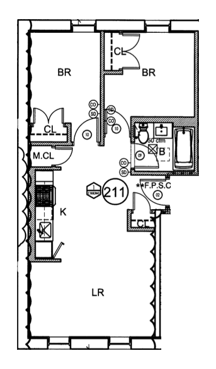 Floorplan for 180 Bainbridge Street, 311