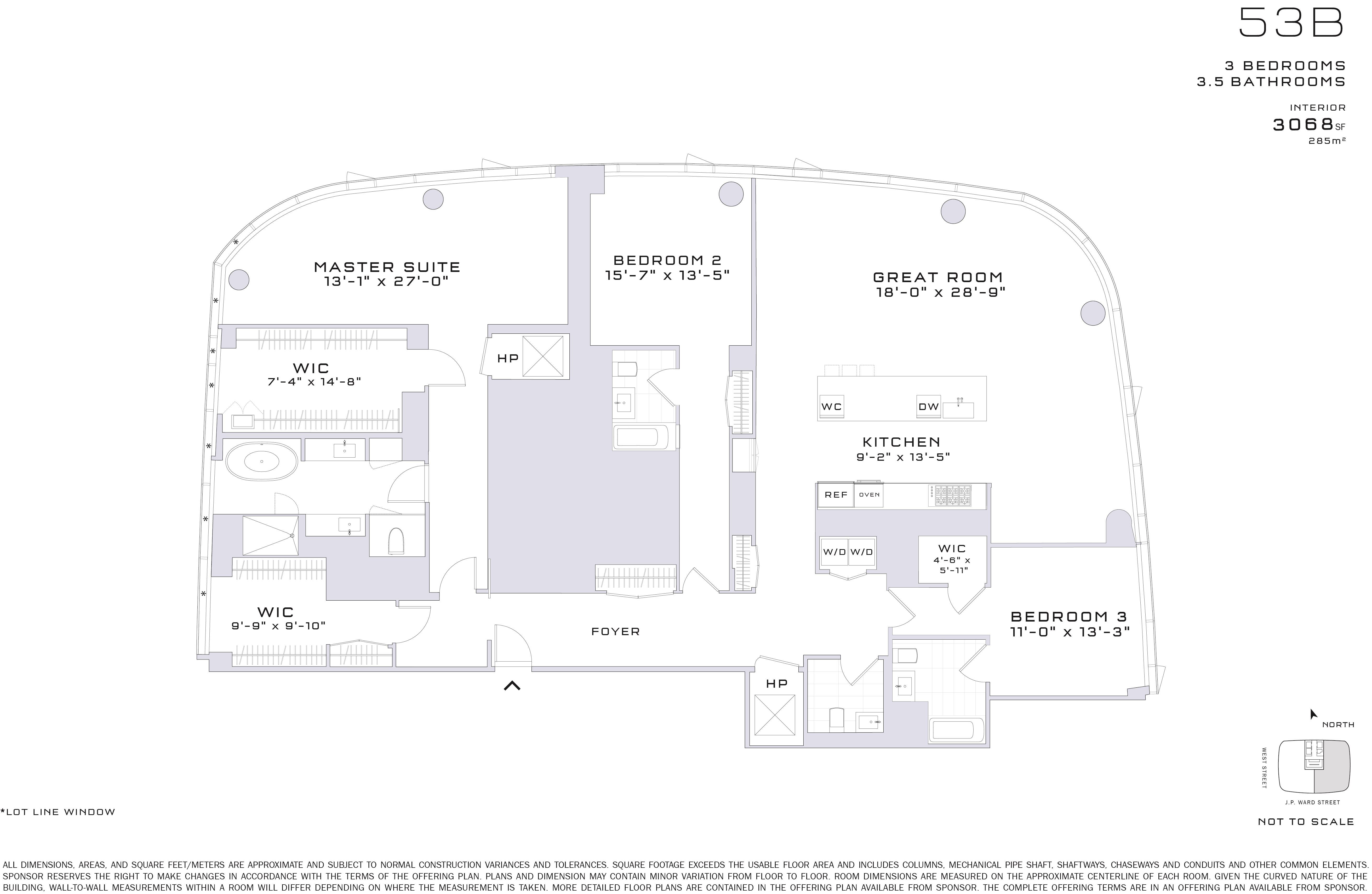 Floorplan for 50 West Street, 53-B