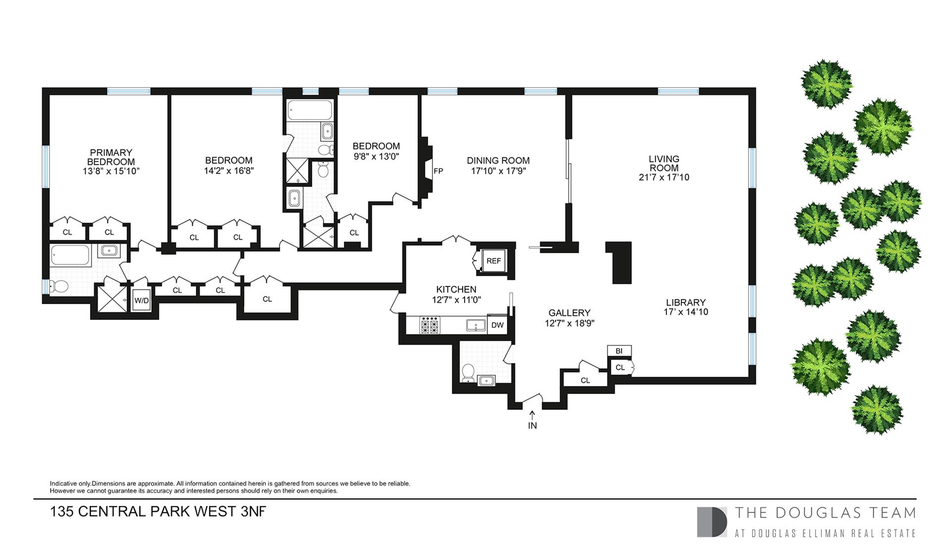 Floorplan for 135 Central Park, 3NF