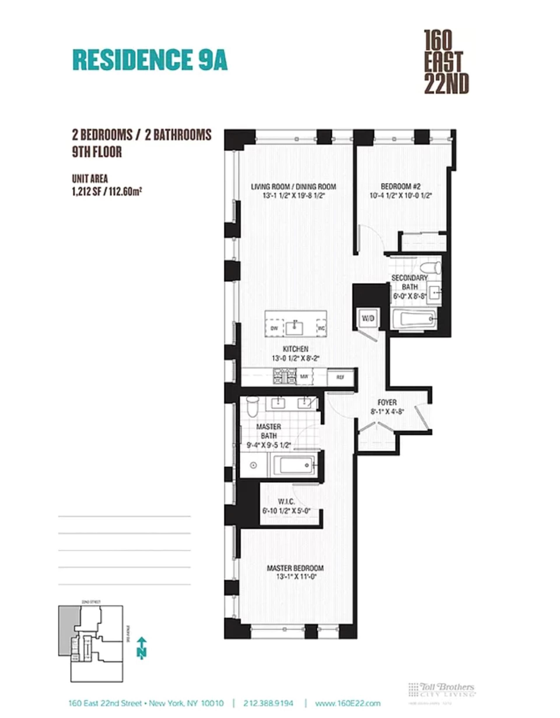 Floorplan for 160 East 22nd Street, 9A