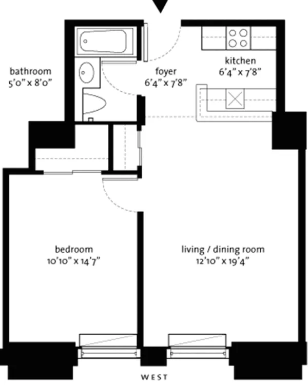 Floorplan for 150 Nassau Street, 9C