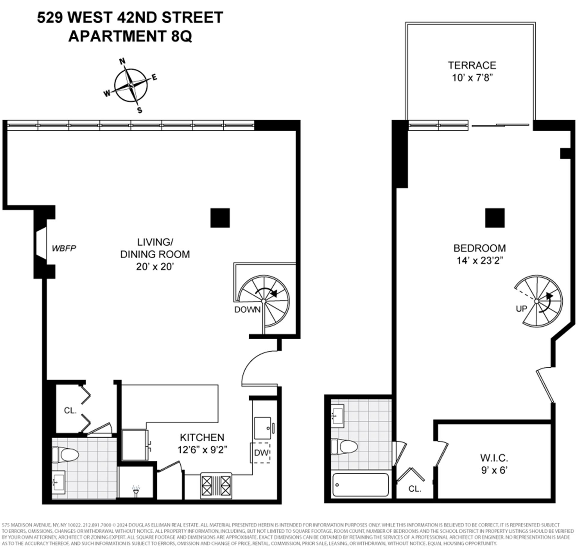 Floorplan for 529 West 42nd Street, 8/7Q