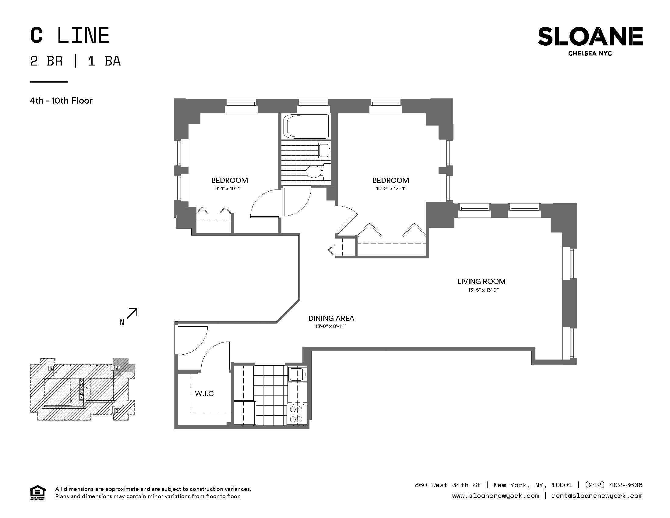 Floorplan for 360 West 34th Street, 6-C