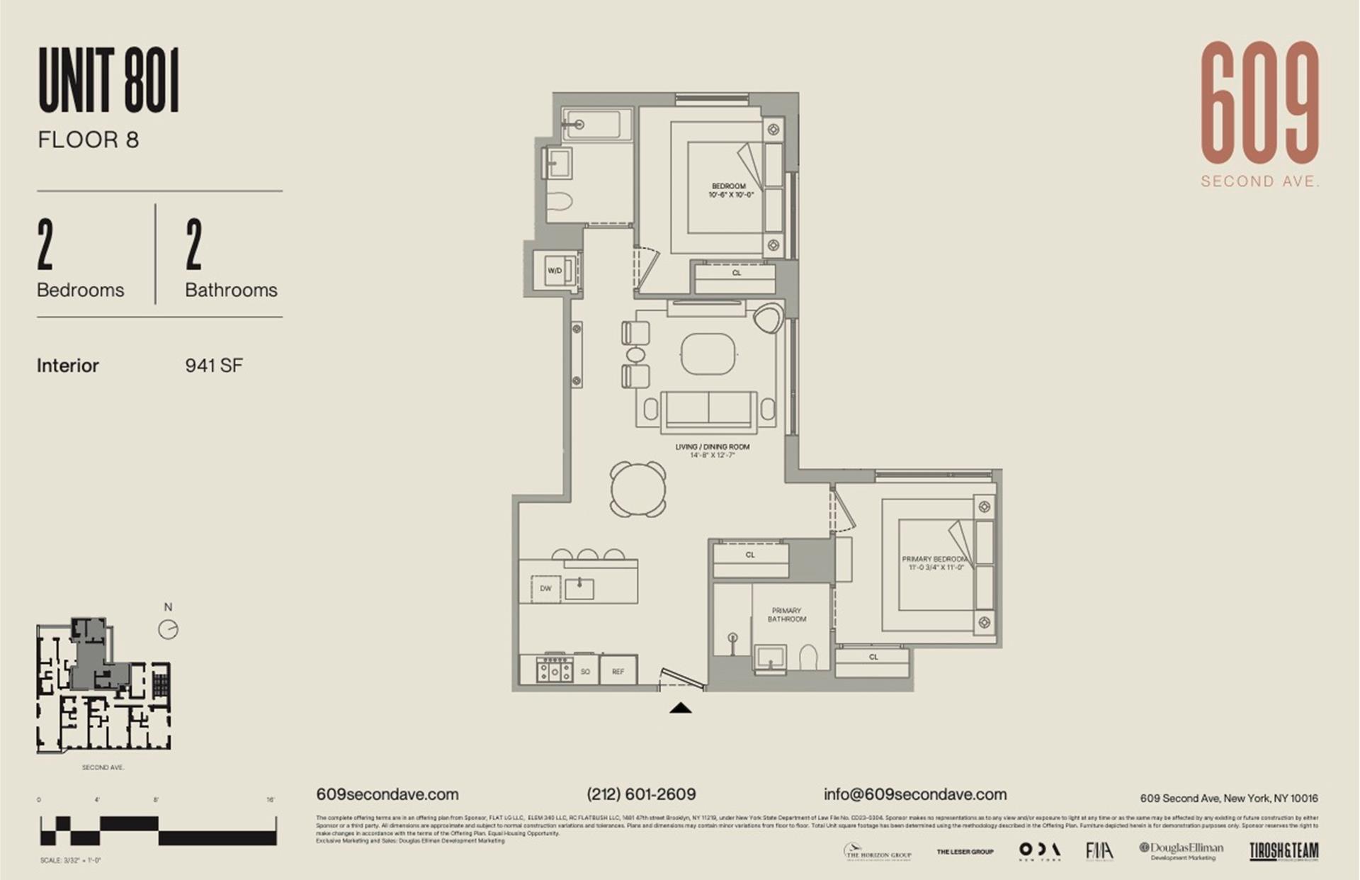 Floorplan for 609 2nd Avenue, 801