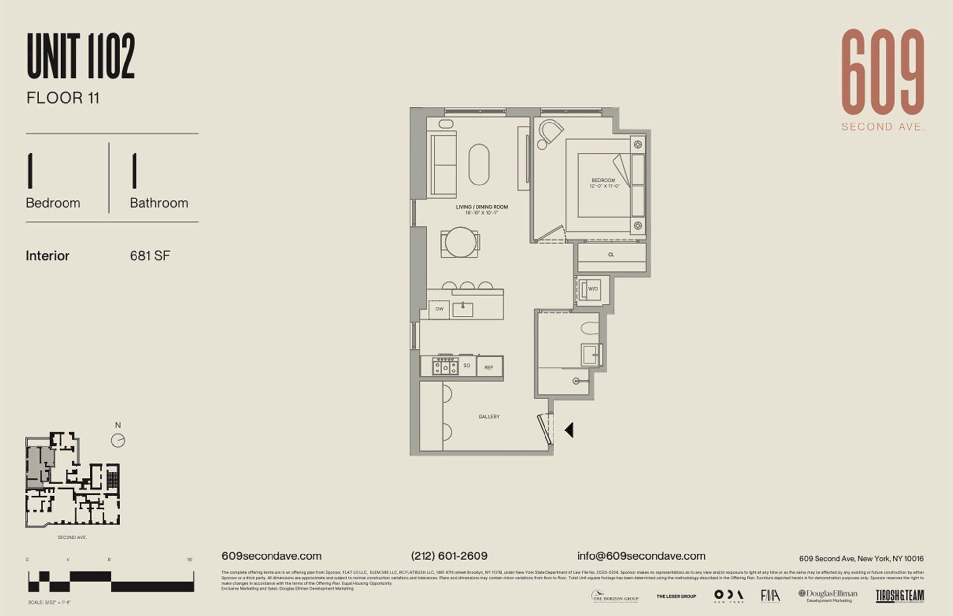 Floorplan for 609 2nd Avenue, 1102