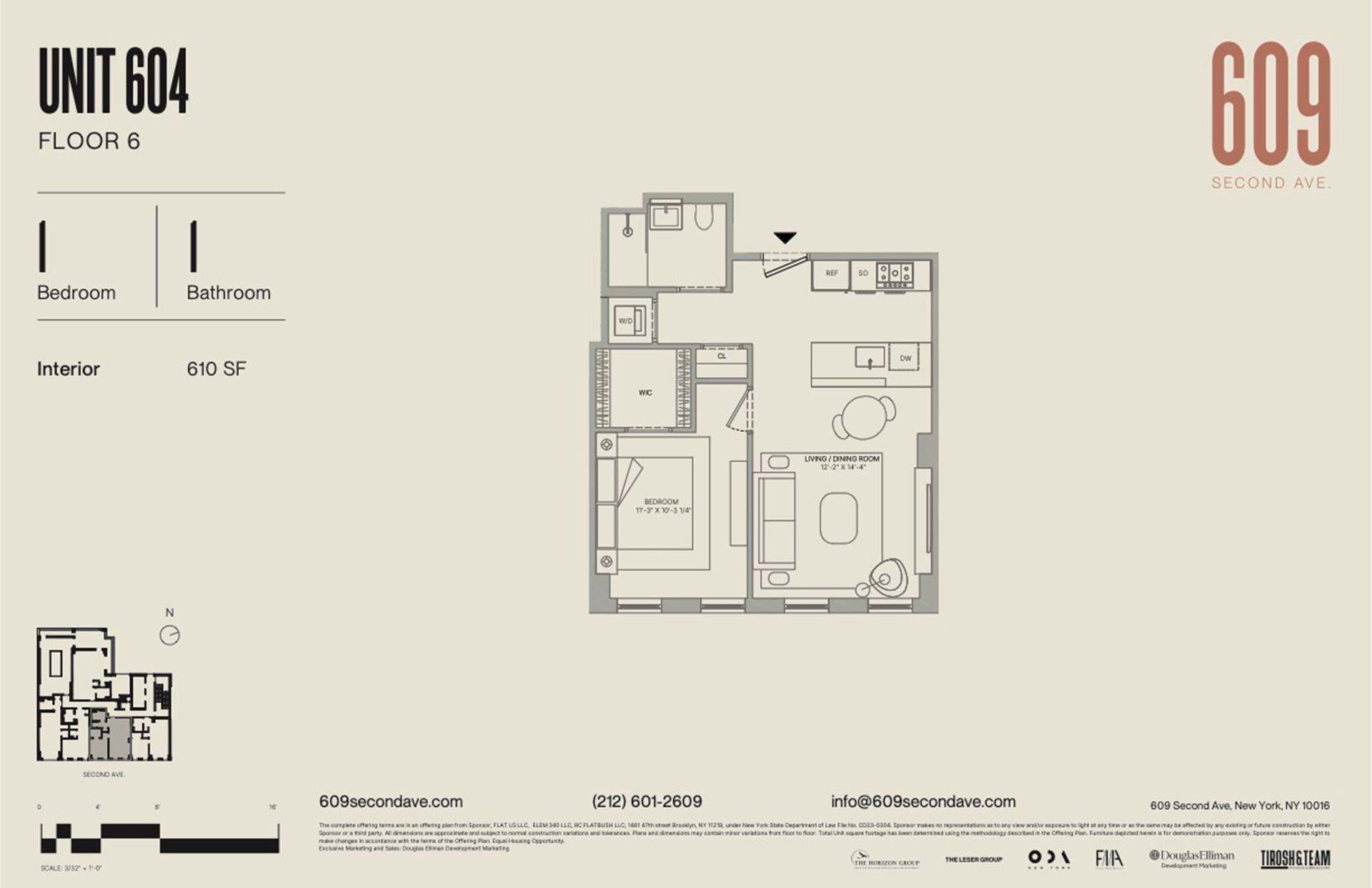 Floorplan for 609 2nd Avenue, 604