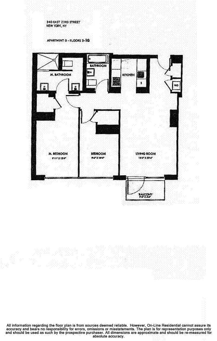 Floorplan for 340 East 23rd Street, 15D