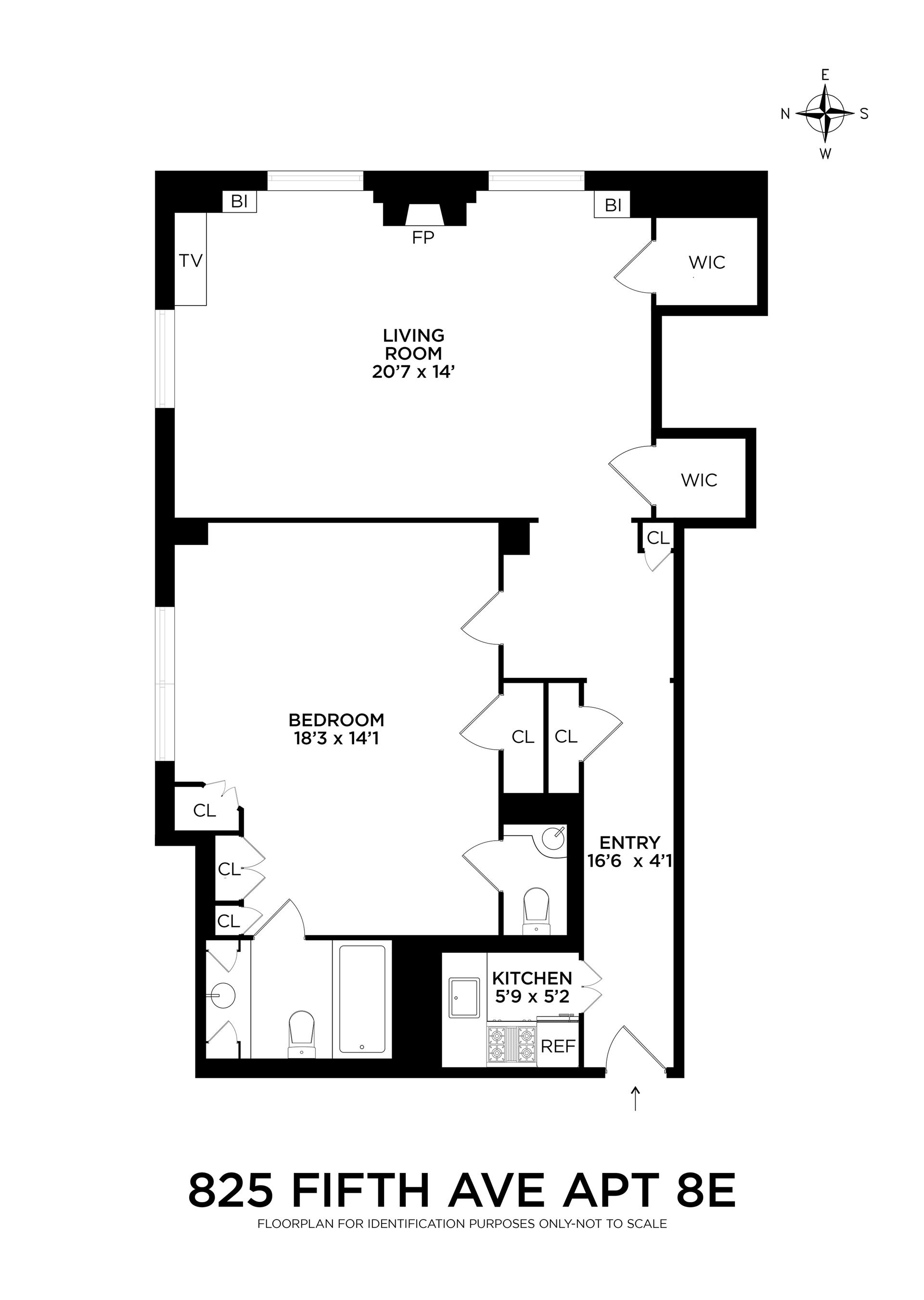 Floorplan for 825 5th Avenue, 8E