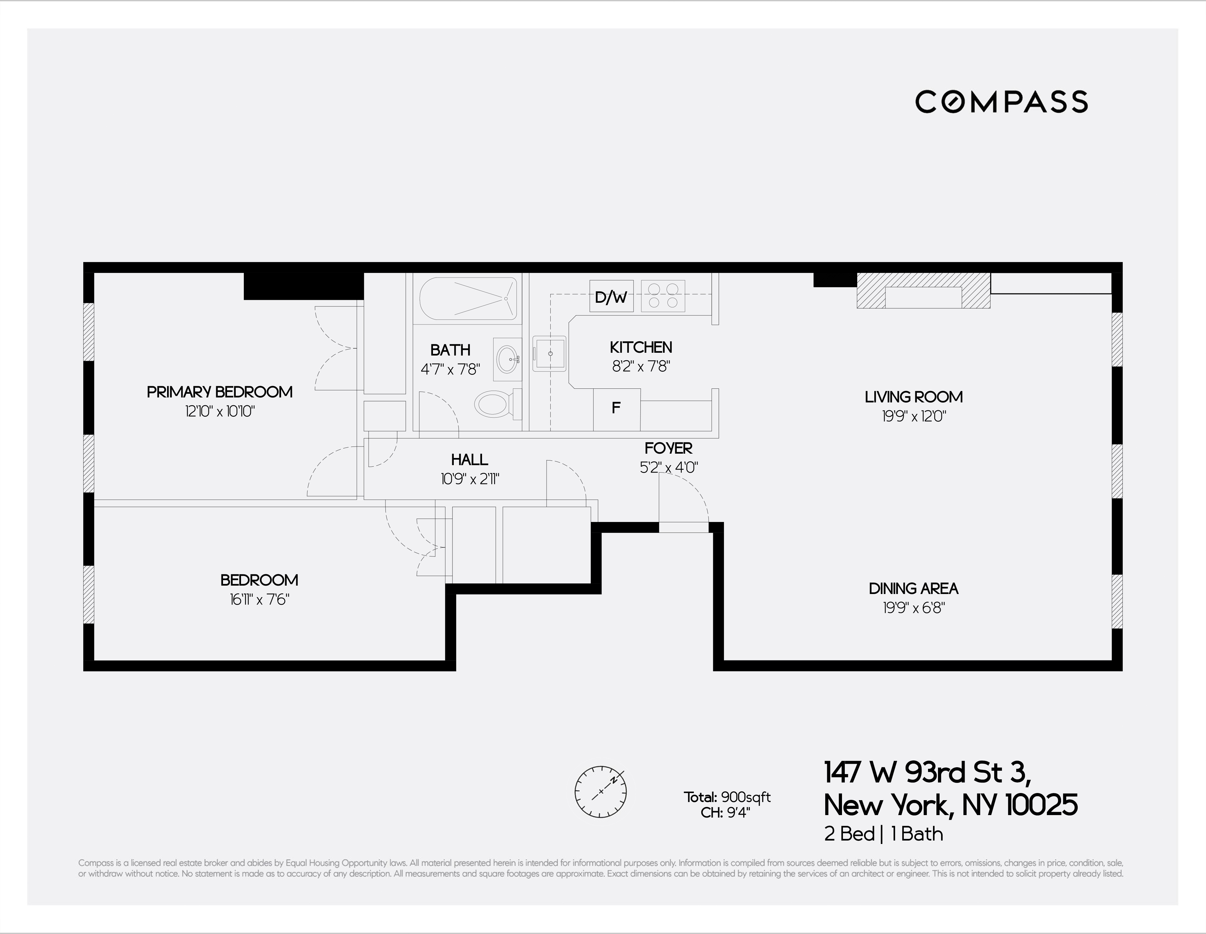 Floorplan for 147 West 93rd Street, 3