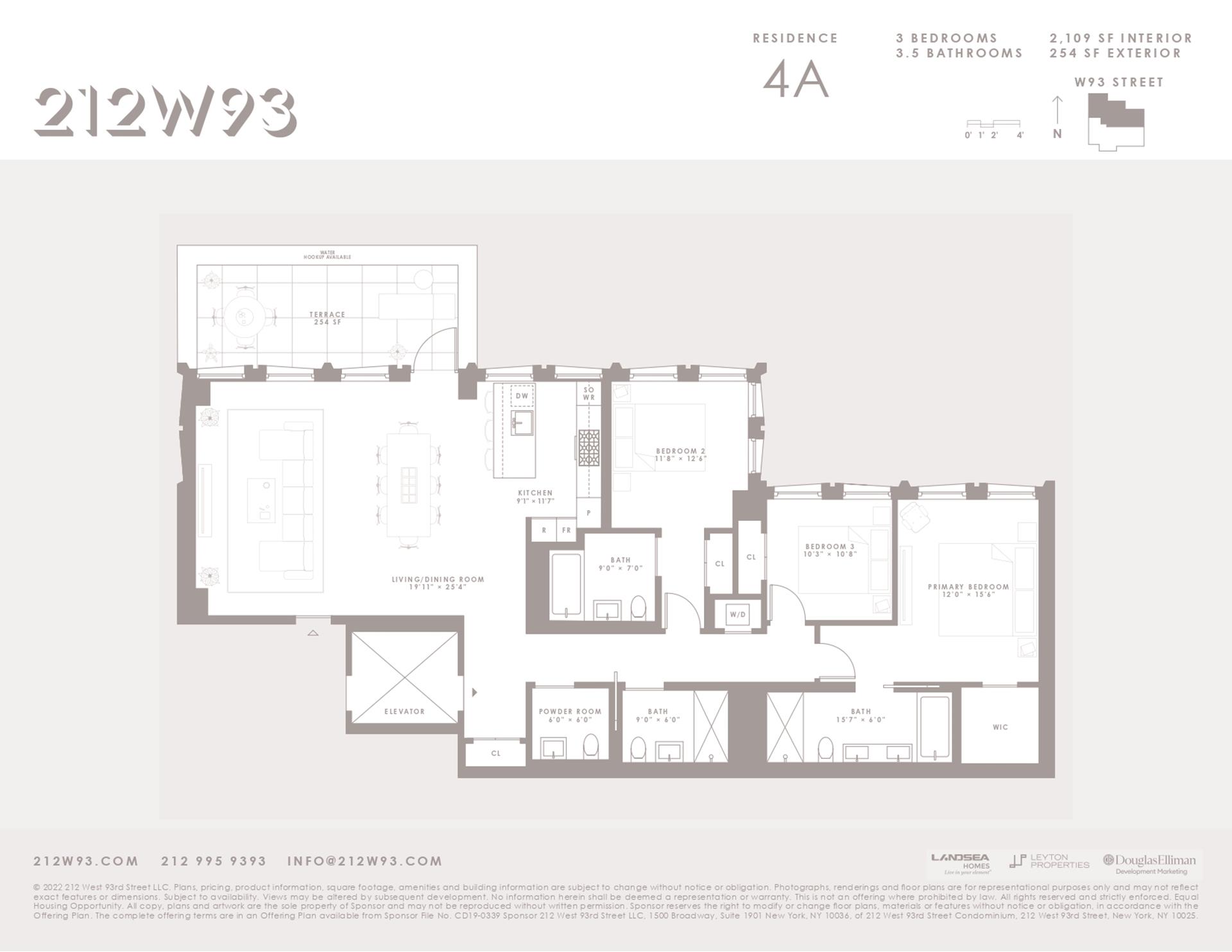 Floorplan for 212 West 93rd Street, 4A