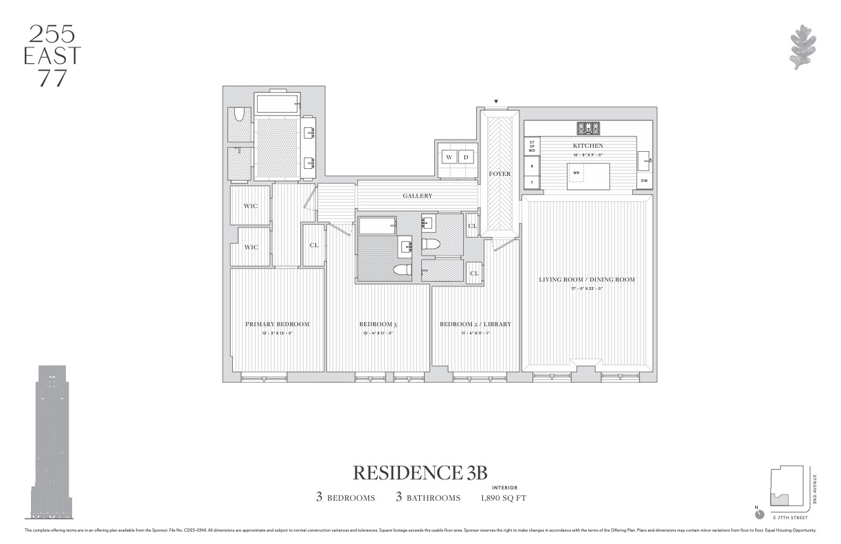 Floorplan for 255 East 77th Street, 3B