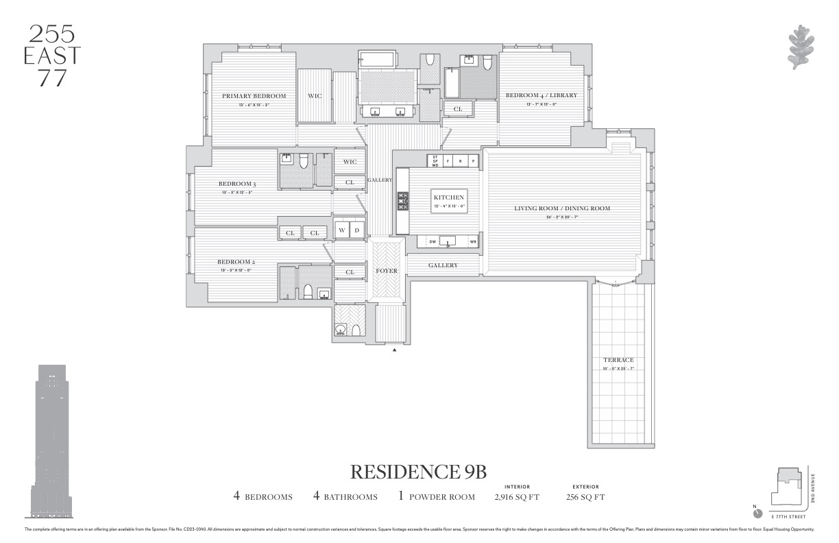 Floorplan for 255 East 77th Street, 9B