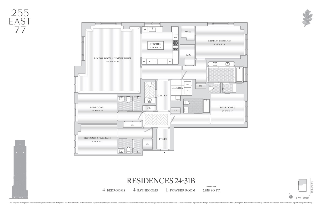 Floorplan for 255 East 77th Street, 25B