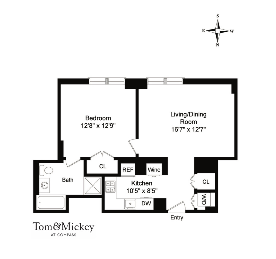 Floorplan for 100 West 58th Street, 8H