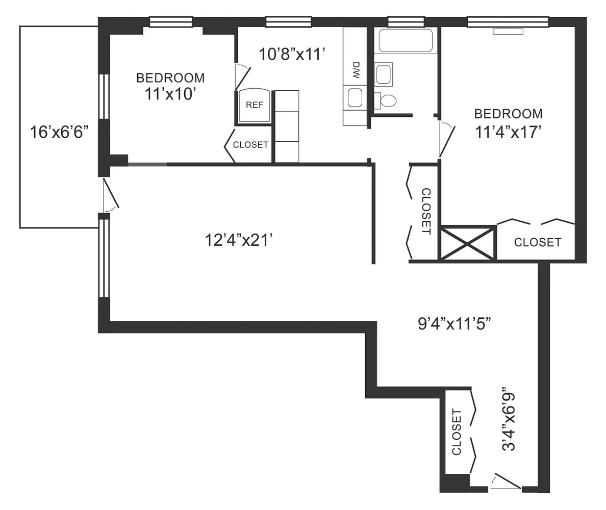 Floorplan for 1020 Grand Concourse, 15V