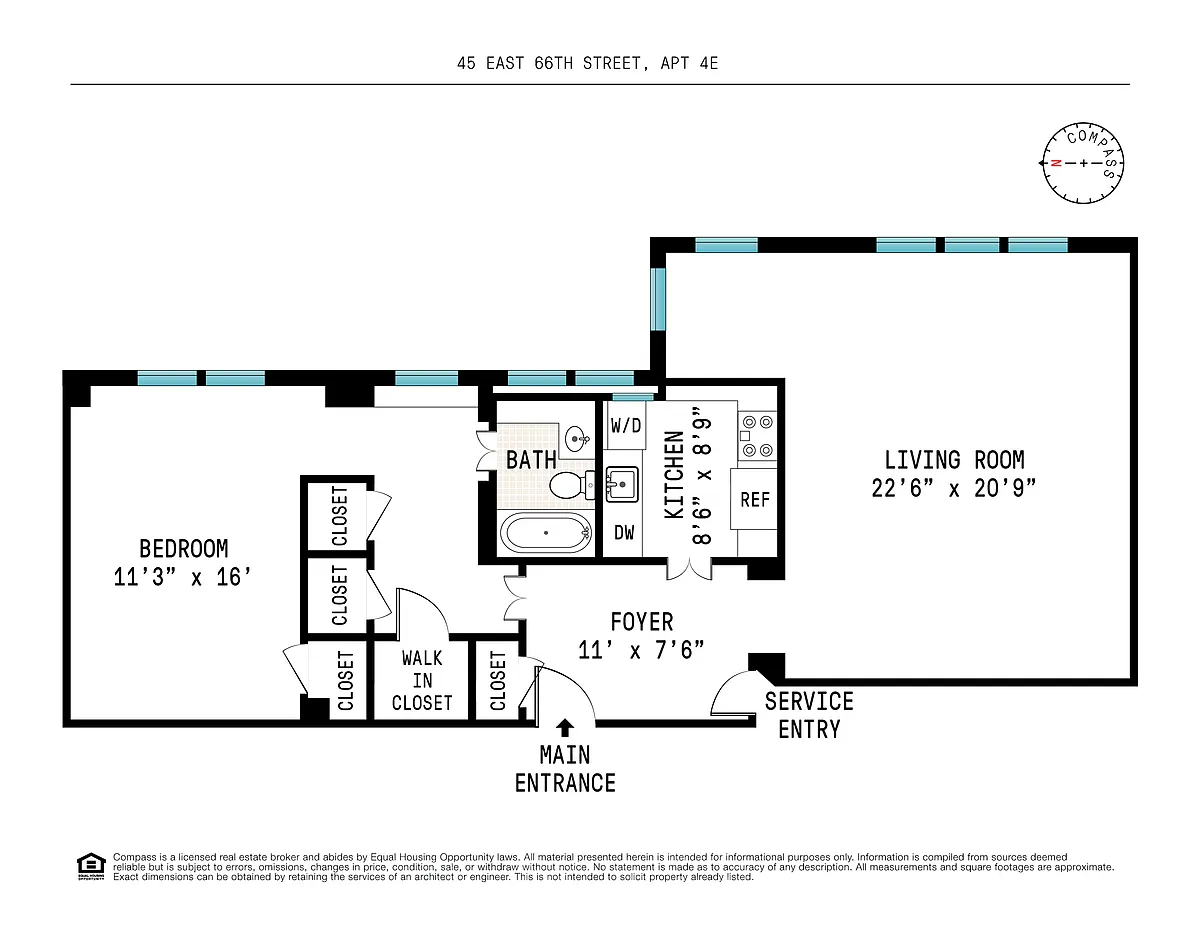 Floorplan for 45 East 66th Street, 4E