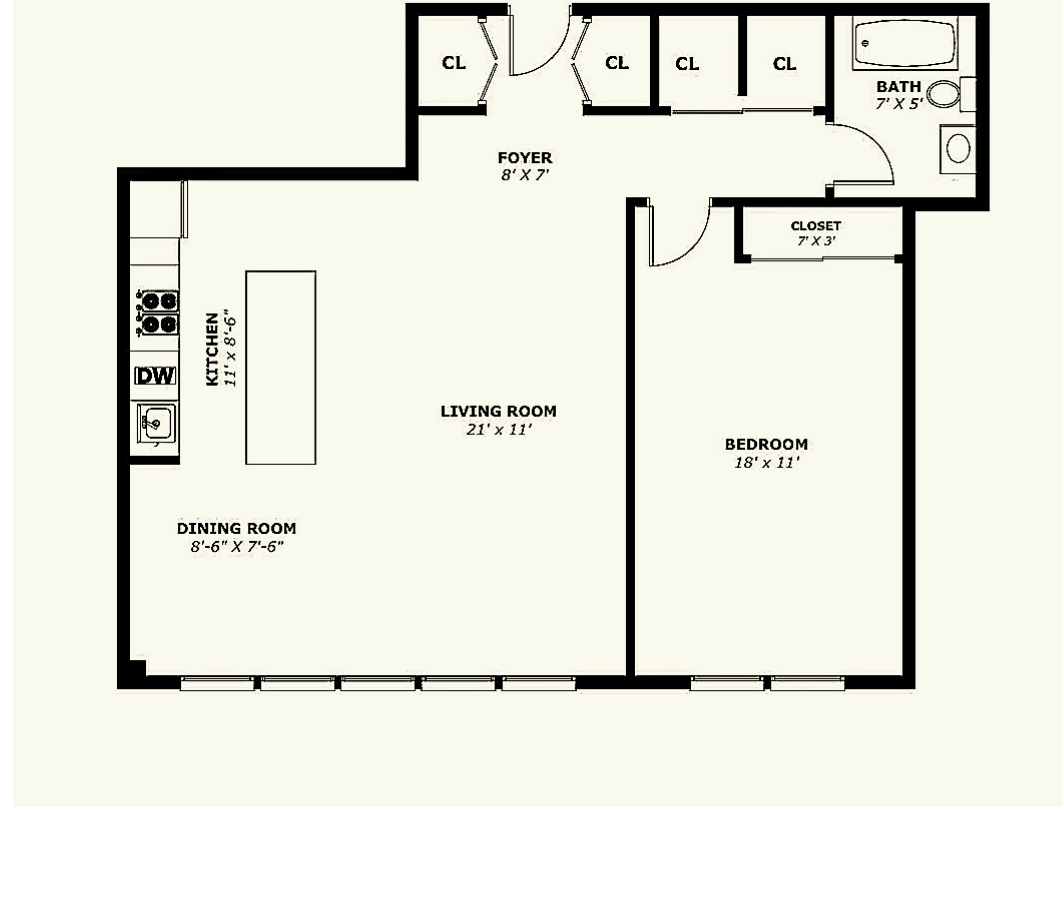 Floorplan for 555 Kappock Street, 7F