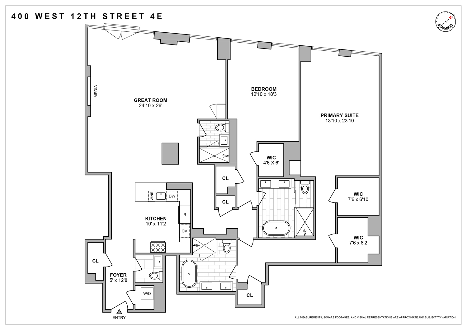 Floorplan for 400 West 12th Street, 4E