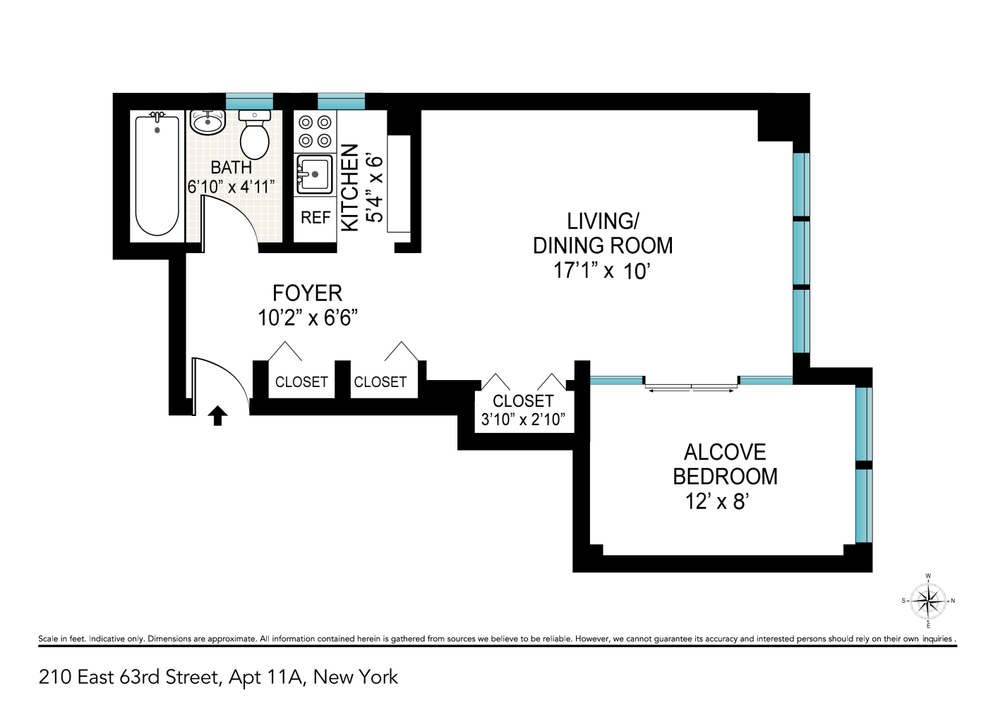 Floorplan for 210 East 63rd Street, 11A