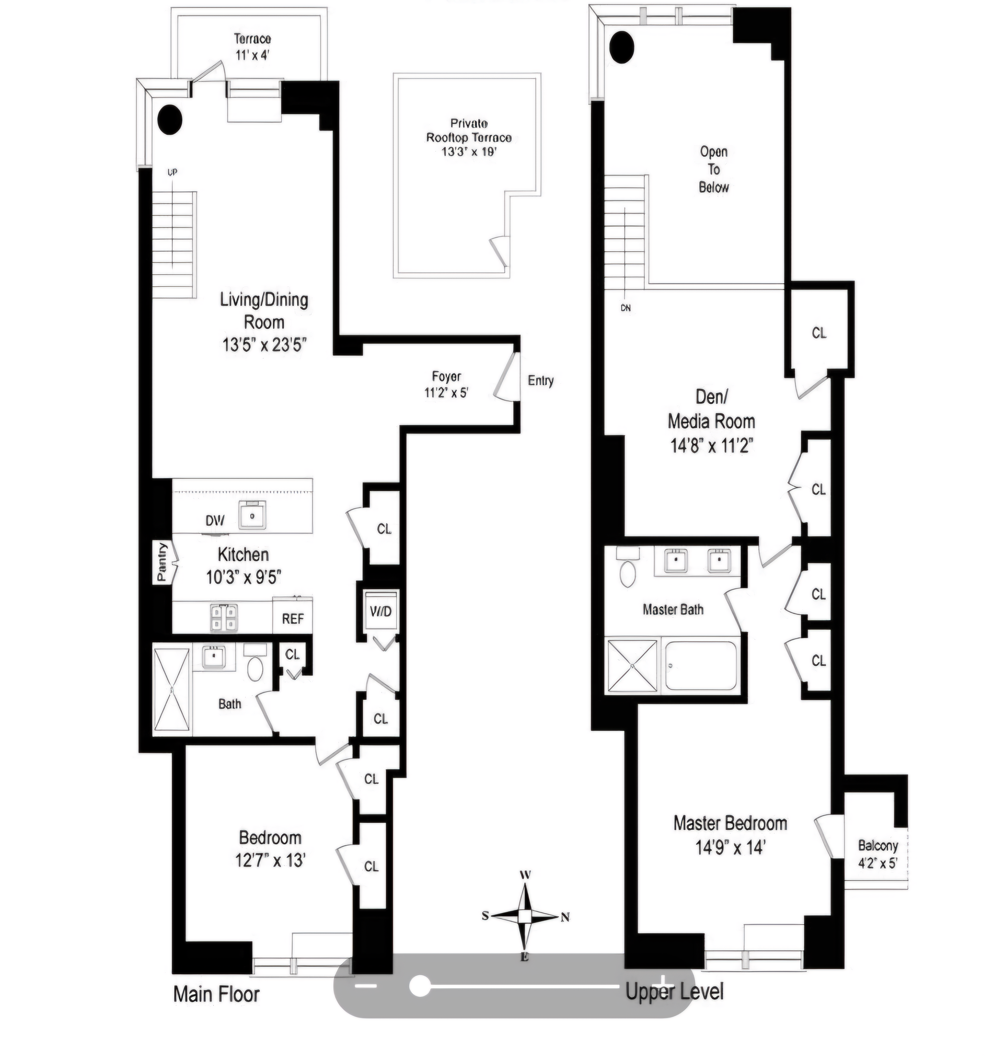 Floorplan for 464 West 44th Street, PH6C