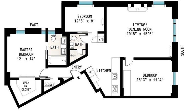 Floorplan for 140 West 69th Street, 121A