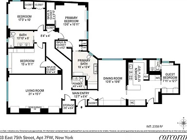 Floorplan for 103 East 75th Street, 7FW