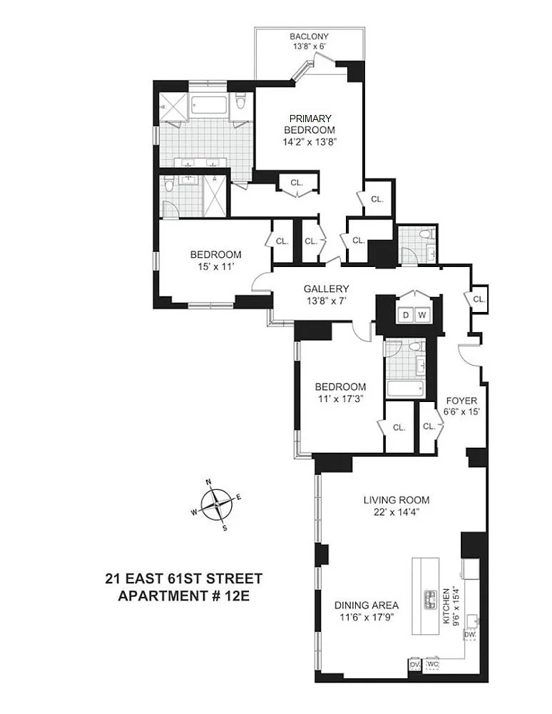 Floorplan for 21 East 61st Street, 12E