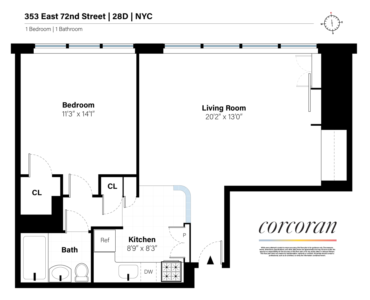 Floorplan for 353 East 72nd Street, 28D