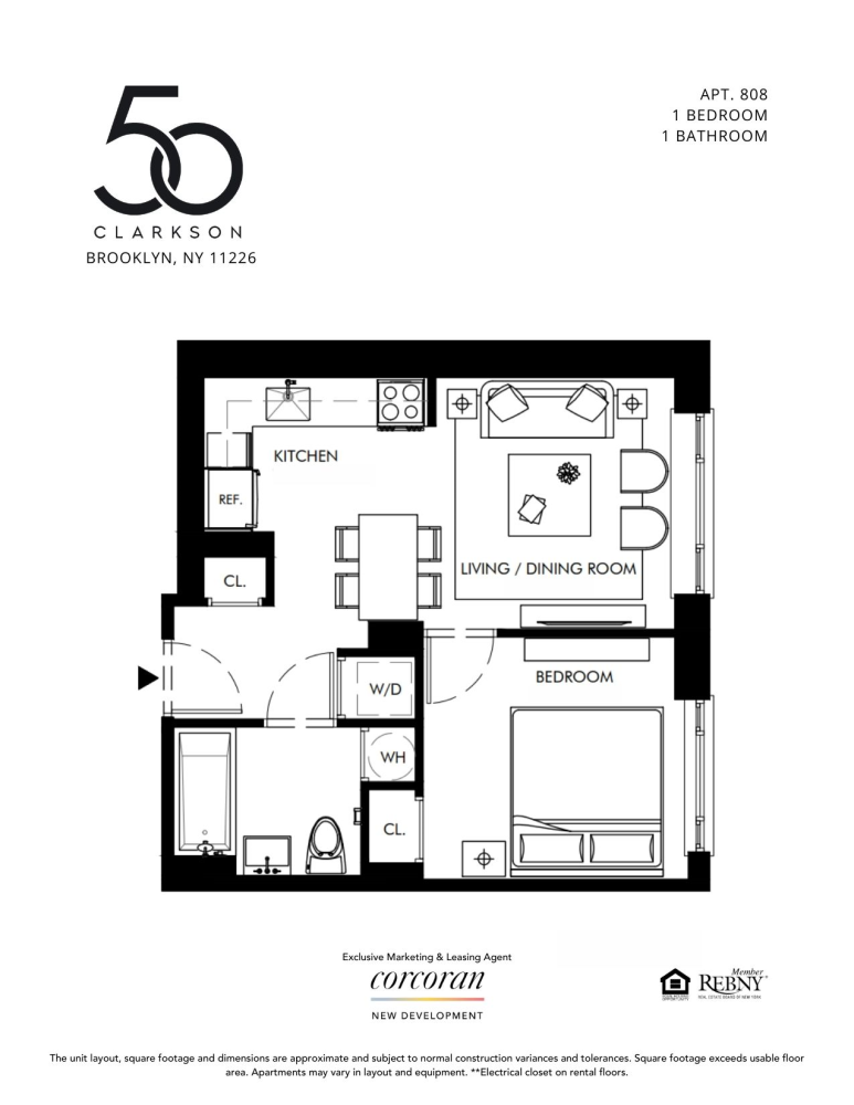 Floorplan for 50 Clarkson Avenue, 808