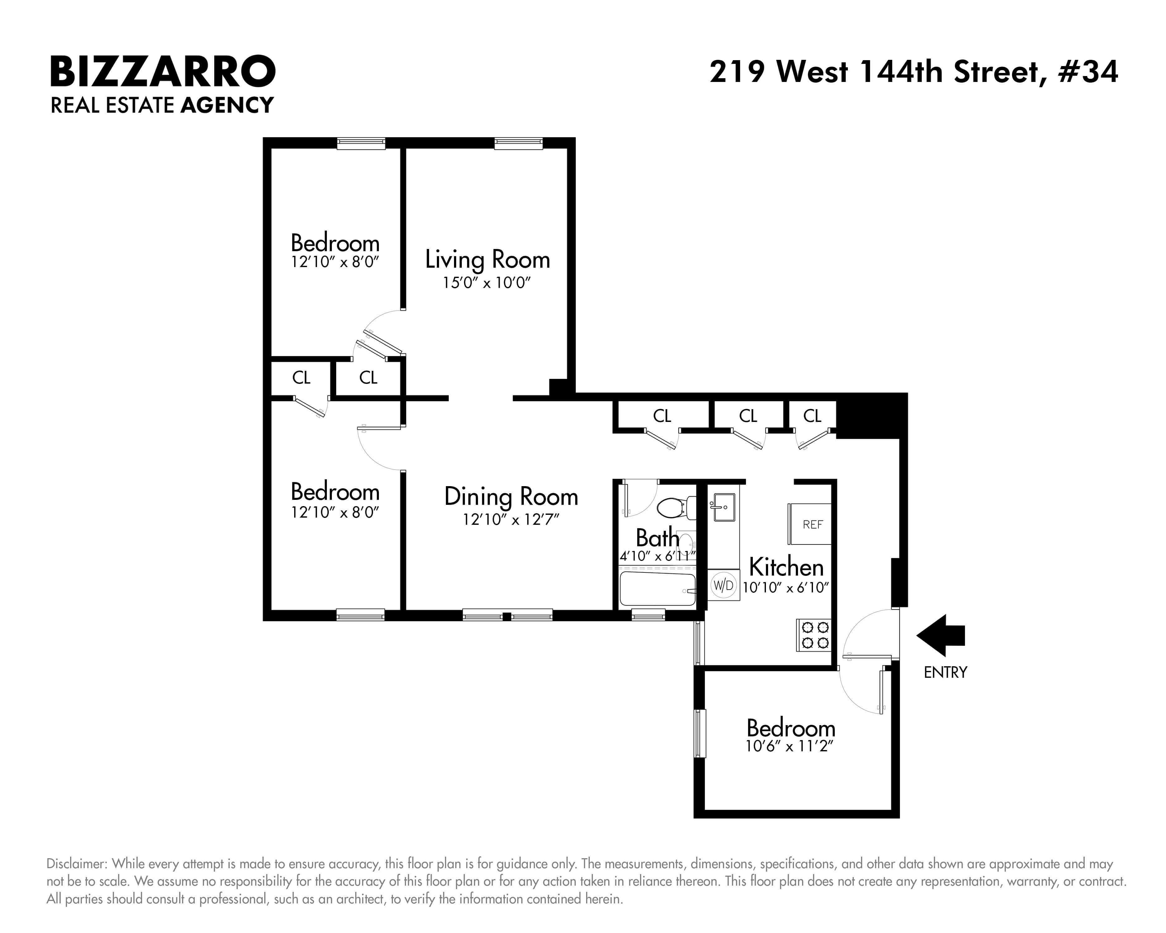 Floorplan for 219 West 144th Street, 34